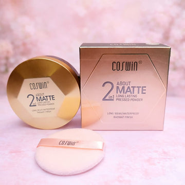 Coswin About Matte 2 in 1 Long Lasting Pressed Powder – Radiant Finish