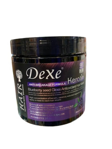 Dexe Keratin Blueberry Seed Gloss Anti-Breakage Hair Mask – 450ml