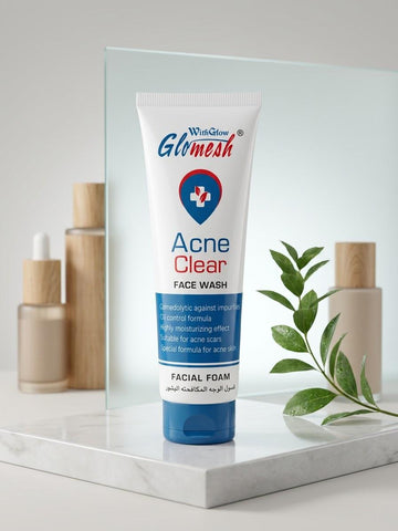 WithGlow Glomesh Acne Clear Face Wash – Oil Control Facial Foam for Acne-Prone Skin