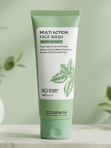 COSWIN Multi Action White 10 Fights Face Wash 100ml – Acne & Pimples Care, Excess Sebum Control
